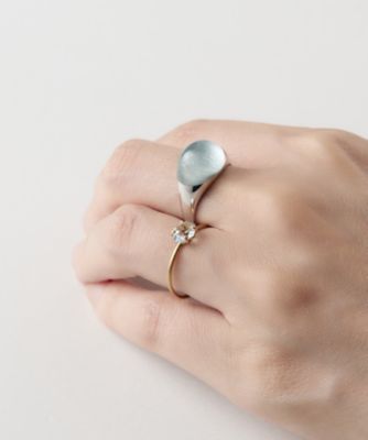 ミニロックリング　ラウンド　アクアマリン