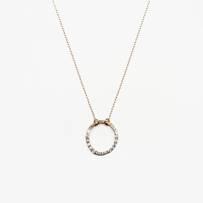 ＜KAORU (Women)＞ラウンドハーフダイヤモンドネックレス／Ｋ１０ピンクゴールド　ＮＫ１０ＹＧ－５８６－ＨＡＬＦＤＩＡ－Ａ