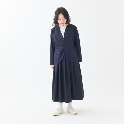 ウールギャバジン ノーラペルジャケット | GRANDMA MAMA DAUGHTER