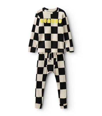 nununu (Baby & Kids)/ヌヌヌ ラウンジウェア CHECKMATE LOUNGEWEAR NU4364B NATURAL/BLACK パジャマ【三越伊勢丹/公式】