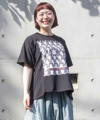 AS KNOW AS olaca (Women/大きいサイズ)/アズ ノゥ アズ オオラカ ネコ軍団35Tシャツ