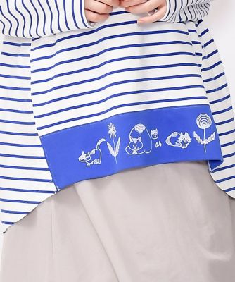 ネコルン刺繍ハーフｚｉｐ