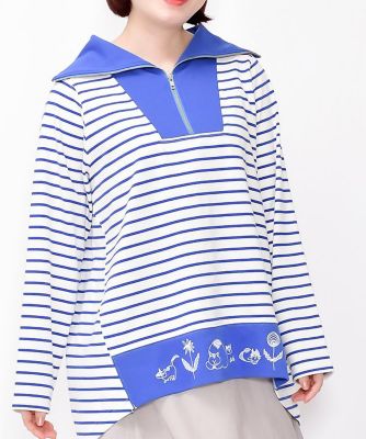 ネコルン刺繍ハーフｚｉｐ