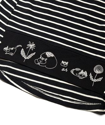 ネコルン刺繍ハーフｚｉｐ