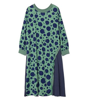 【送料無料】AS KNOW AS olaca (Women/大きいサイズ)/アズ ノゥ アズ オオラカ ニャンドットどっちもOP GR×BLネコ ワンピース・ドレス【三越伊勢丹/公式】