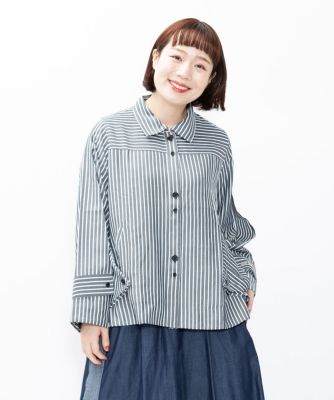AS KNOW AS olaca (Women/大きいサイズ)/アズ ノゥ アズ オオラカ ドストライプSH