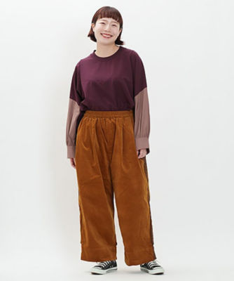 ＜AS KNOW AS olaca (Women/大きいサイズ)＞ストレッチ別珍ラインＰＴ　ＯＤ１５５６