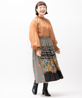 ＜AS KNOW AS olaca (Women/大きいサイズ)＞チドリに咲く花ＳＫ