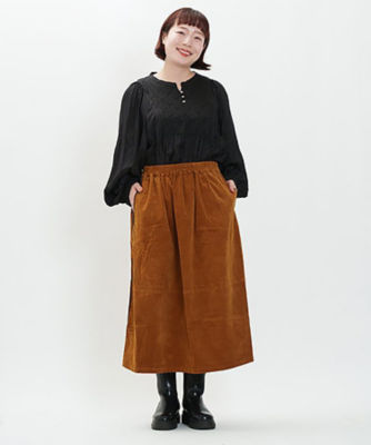 ＜AS KNOW AS olaca (Women/大きいサイズ)＞ストレッチ別珍ラインＳＫ　ＯＥ１４１２