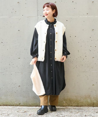 さざなみ込めたギャザOP | AS KNOW AS olaca (Women/大きい