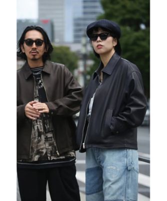 LEATHER ZIP UP JACKET W ／ LOVE