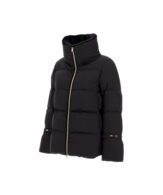 HERNO ヘルノ ツイード ジャケット ブルゾン ブラック ホワイト 42 アウトレット】HERNO ヘルノ ジップアップジャケット/ツイード