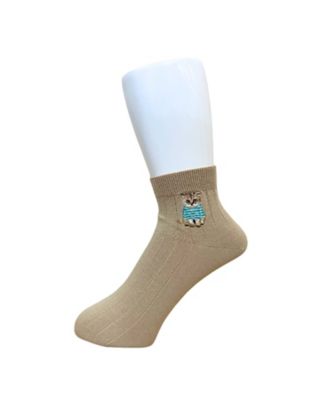 ＜PAUL & JOE (Men)＞【靴下おまとめ】お座りヌネットボーダーＴ刺繍　ショート丈ソックス　ＰＪＭ６６２０８２ー