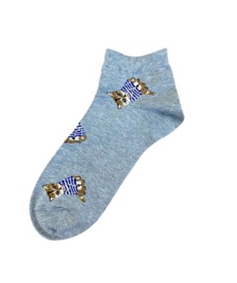 ＜PAUL & JOE (Men)＞【靴下おまとめ】お座りヌネットボーダーＴ総柄　ショート丈ソックス　ＰＪＭ６６２０８４ー