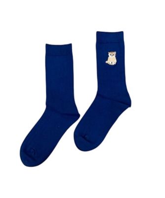 ＜PAUL & JOE (Men)＞【靴下おまとめ】お座りヌネットボーダーＴ刺繍　クルー丈ソックス　ＰＪＭ６６４０７６ー