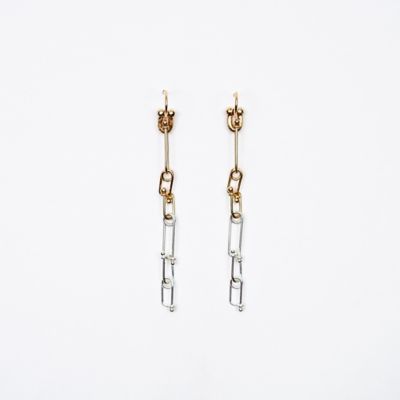 ＜KAORU (Women)＞ブレイドピアス　Ｌ／シルバー１０Ｋピンクゴールド　ＰＫ１０－６９８－Ｌ－ＳＶ－Ｋ１０