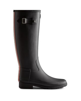 ＜三越伊勢丹/公式＞ HUNTER (Women/Baby & Kids)/ハンター W REF TALL TRI STRIPE BACKSTRAP BOOT BLACK 靴【三越伊勢丹/公式】