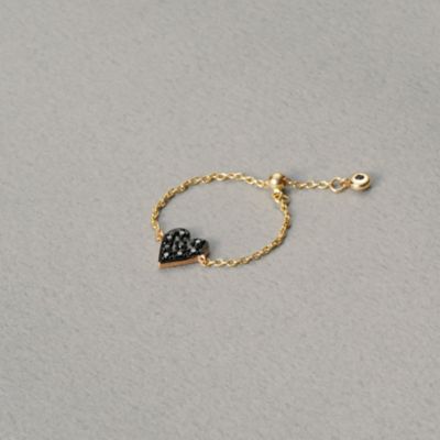 ＭＩＣＲＯＴＡＴＴＯＯ＿Ｋ１０ブラックダイヤモンド　リング＿ＢＩＧ　ＬＯＶＥ＿ｓｏ　ｂｌａｃｋ　ＰＴ３Ｒ２５００　ＤＺ