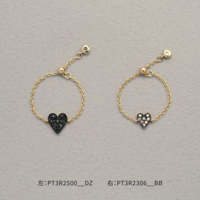 ＭＩＣＲＯＴＡＴＴＯＯ＿Ｋ１０ブラックダイヤモンド　リング＿ＢＩＧ　ＬＯＶＥ＿ｓｏ　ｂｌａｃｋ　ＰＴ３Ｒ２５００　ＤＺ