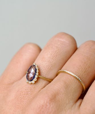 エレガントなサファイアとダイヤリング リング 指輪 サファイア ダイヤモンド 2石 計0.05ct