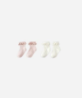 ＜Rylee + Cru (Baby&Kids)＞Ｌａｃｅ　Ｔｒｉｍ　Ｓｏｃｋｓ，　２ーｐａｃｋ　ＲＣＡ２５０ＳＣＲＭ