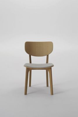 【受注商品】Ｒｏｕｎｄｉｓｈ　チェア（背板・張座）　ビーチ材ウレタン（ナチュラルホワイト）