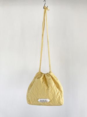 ＜R & D.M.Co-/OLDMAN’S TAILOR (Women)＞巾着バッグ　ＱＵＩＬＴＩＮＧ　ＤＲＡＷＳＴＲＩＮＧ　ＢＡＧ