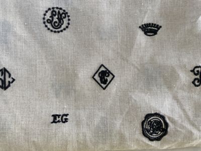 ◆巾着バッグ　ＭＮＧ　ＥＭＢＲＯＩＤＥＲＹ　ＤＲＡＷＳＴＲＩＮＧ　ＢＡＧ　Ｌ　Ｂｅｉｇｅ×Ｂｌａｃｋ　Ｄ