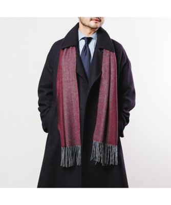 カシミヤ2トーンヘリンボーンマフラー 25FWRFMFー31