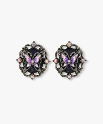 蝶モチーフ オーバルピアス SAMA1539 XV | ANNA SUI (Women