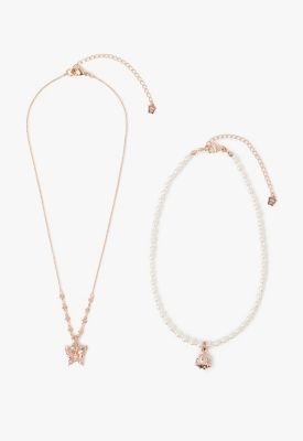 蝶　薔薇モチーフ　２点セットネックレス　ＳＡＸＮ０４９３３３ＸＰ