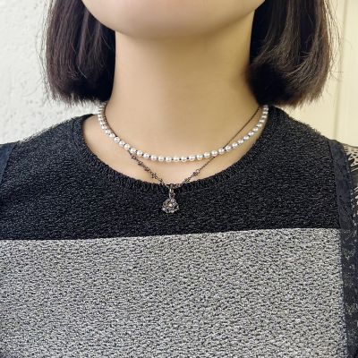 蝶　薔薇モチーフ　２点セットネックレス　ＳＡＸＮ０４９３３３ＸＶ