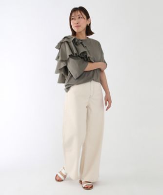 ＜AAYUSHI (Women)＞アシンメトリーボリュームショルダーフリルトップス　ＳＥＮ０８３４