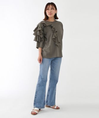 ＜AAYUSHI (Women)＞ワンサイドショルダー×フロントフリルトップス　ＳＥＮ０８３５
