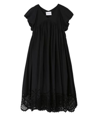 カットワークスカラップパフスリーブワンピース SEN0203