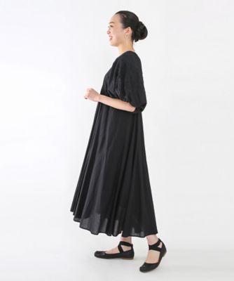 パフスリーブエンブロイダリーフレアワンピース SEN0214
