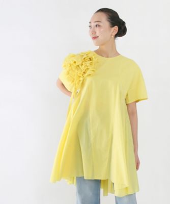 ＜AAYUSHI (Women)＞フラワーモチーフアシメヘムチュニック　ＳＦＮ０２７０