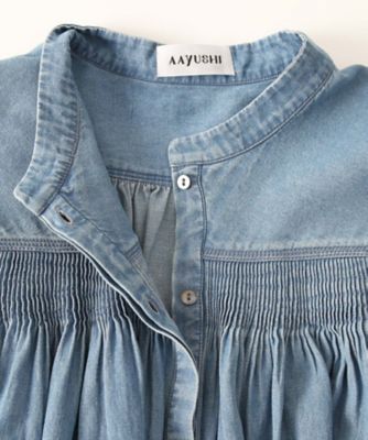 AAYUSHI　アユーシ　デニムピンタックブラウス【新品　未使用】 IENA｜《予約》AAYUSHI/アユーシ デニムピンタックブラウス SGN070150