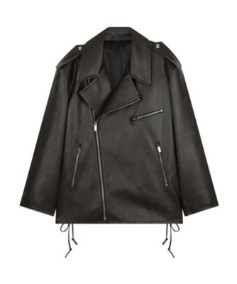 SYSTEM (Men)/システム ブルゾン　ＫＮＯＴＴＥＤ　ＦＡＵＸ　ＬＥＡＴＨＥＲ　ＪＡＣＫＥＴ　２５Ｓー４ーＳＨ２Ｆ１ＷＯＴＴ０３Ｍ