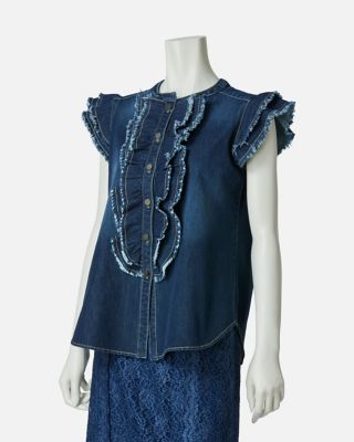 デニムフリルブラウス | ファッション・服 | 三越伊勢丹オンライン  