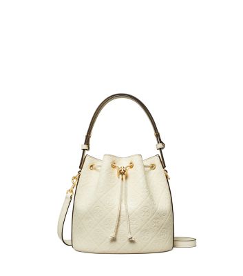 ＜TORY BURCH＞Ｔモノグラム　レザー　バケットバッグ