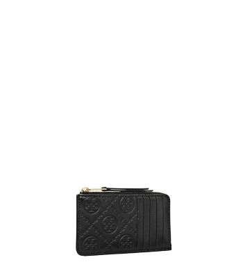 ＜TORY BURCH＞Ｔモノグラム　レザー　ジップカードケース　１５８６９８