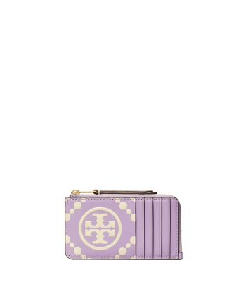 ＜TORY BURCH＞Ｔモノグラム　コントラスト　エンボス　ジップカード　ケース