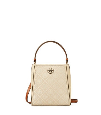 ＜TORY BURCH＞マックグロー　Ｔモノグラム　スモールバケットバッグ