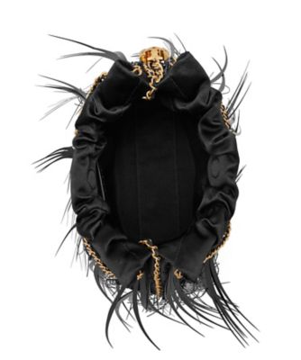 【TORY BURCH】 フレミング ドローストリング ミニ バッグ Black フレミング フェザー ミニドローストリングバッグ: レディース