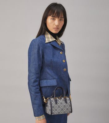 TORY BURCH Tモノグラム ジャカード ミニ バレル - ハンドバッグ