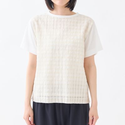 シアーチェックドッキングH／S TEE | GRANDMA MAMA