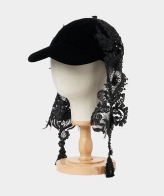 tanaka daisuke (Women)/タナカダイスケ 【受注商品】black lei beads velour cap TDー25AWーAC06