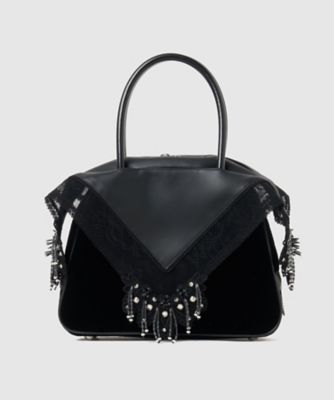 tanaka daisuke (Women)/タナカダイスケ 【受注商品】Black faux leather handkerchief handbag TDー25AWーBG01