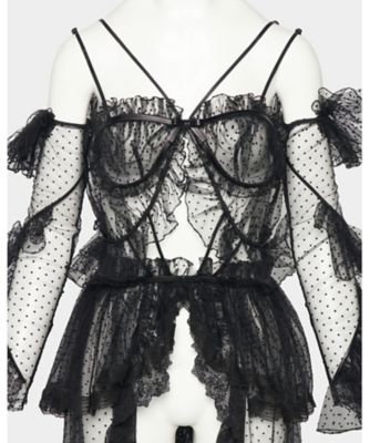 【受注商品】ｄｏｔ　ｔｕｌｌｅ　ｌｅａｔｈｅｒ　ｒｉｂｂｏｎ　ｃａｍｉ　ｄｒｅｓｓ　ＴＤー２５ＡＷーＤＳ０３